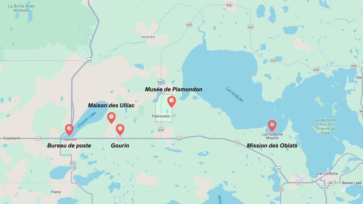 Gourin Alberta est situé dans le comté de Plamondon