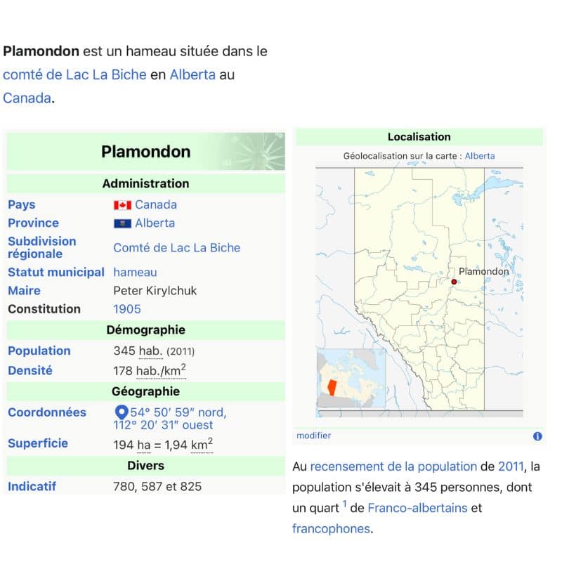 Plamondon selon wikipédia